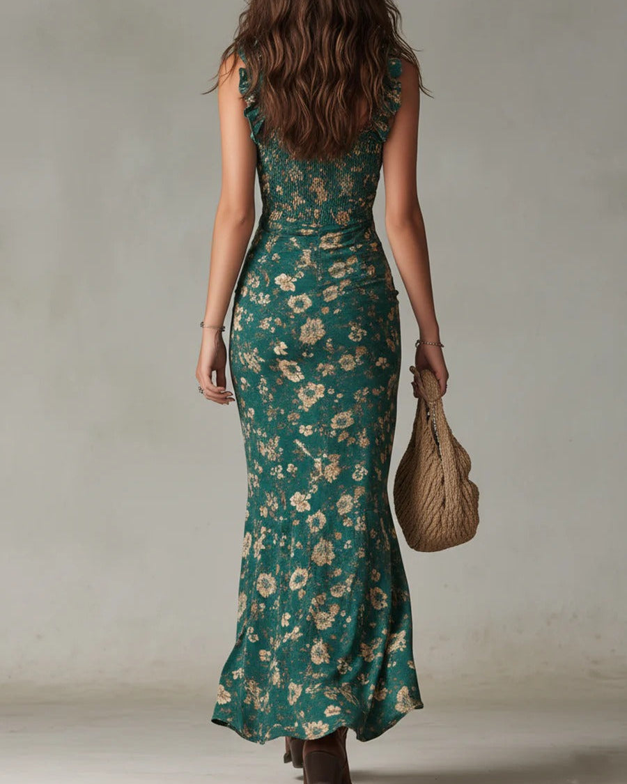 Cassie | Vestido Largo Boho Retro con Abertura