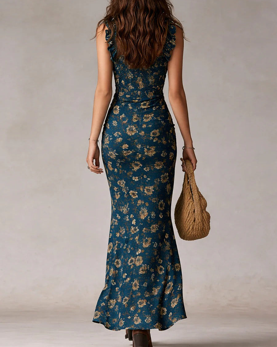 Cassie | Vestido Largo Boho Retro con Abertura