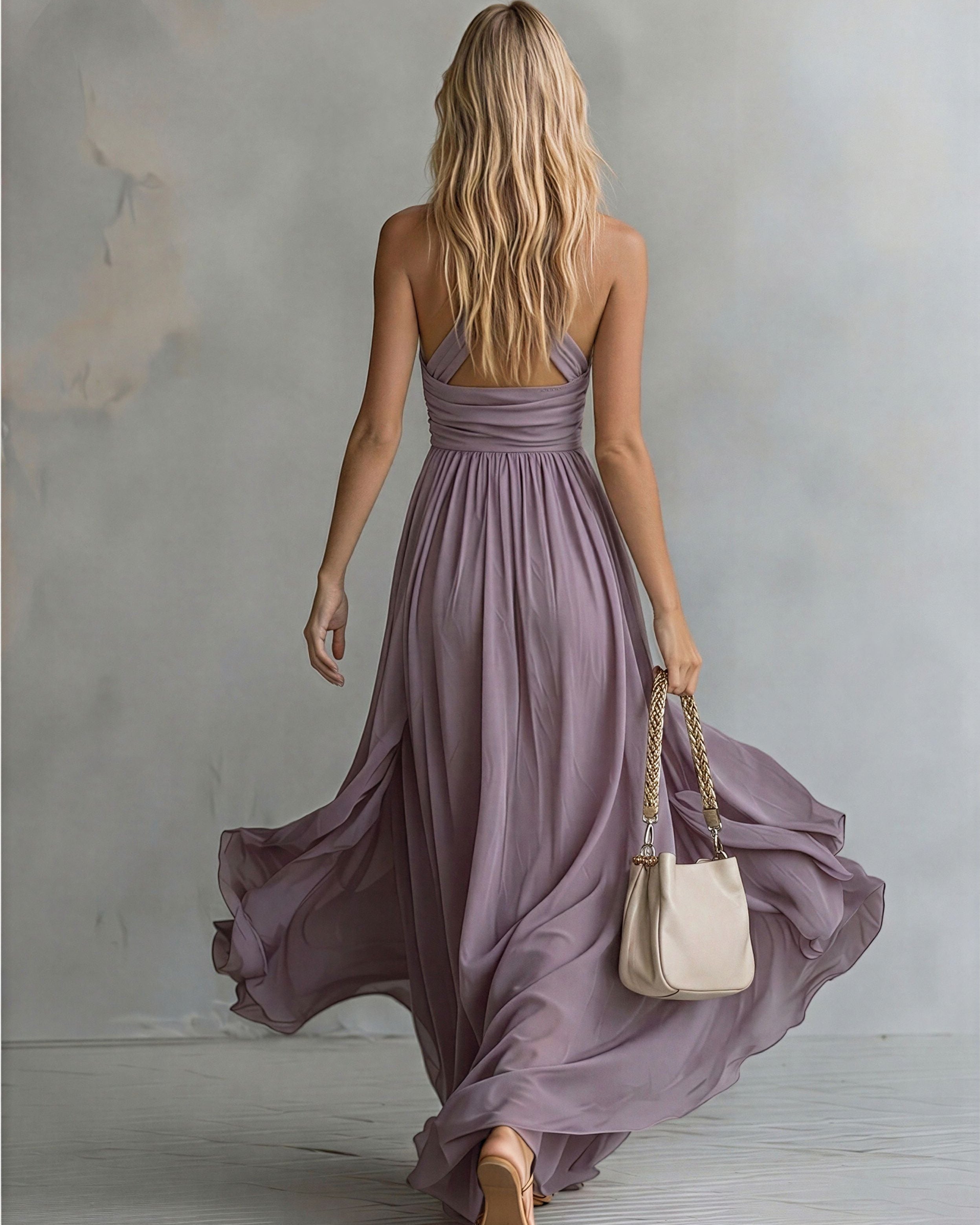 Luna | Vestido Halter de Caída Fluida