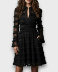 Maia | Vestido Midi Con Flecos Transparentes
