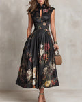 Madeline | Vestido Midi de Satén Plisado Floral