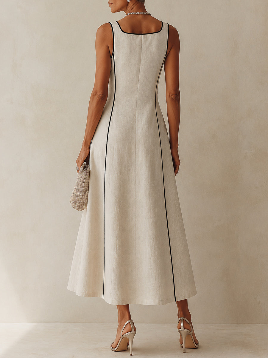 Alba | Vestido de Lino Bicolor