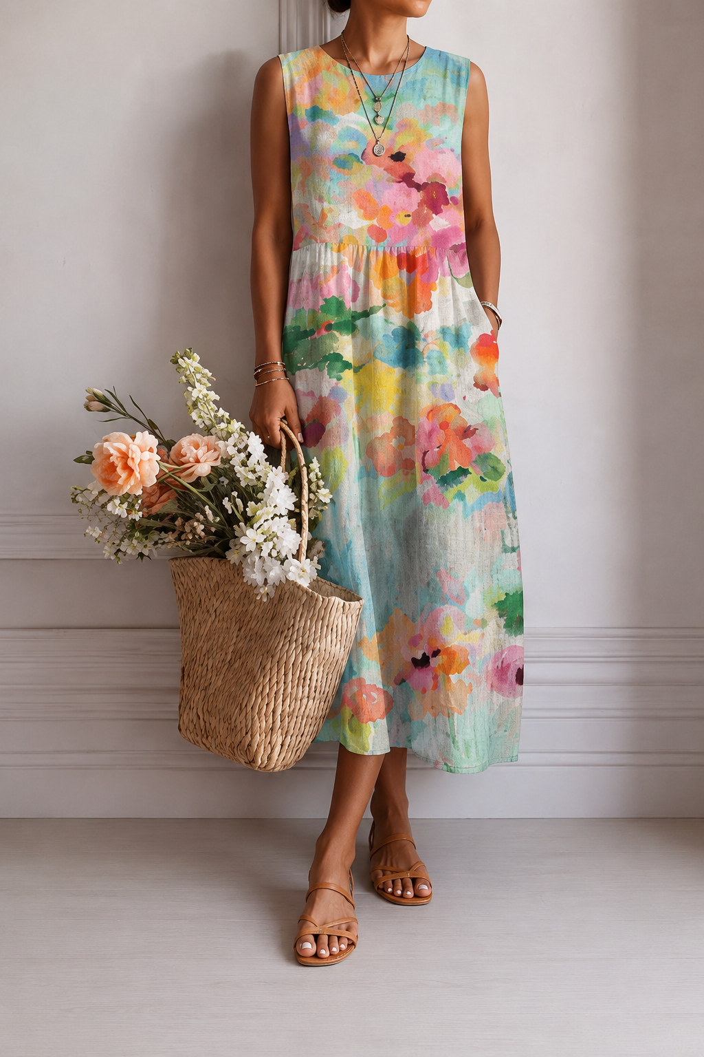 CHIARA | VESTIDO MIDI MULTICOLOR