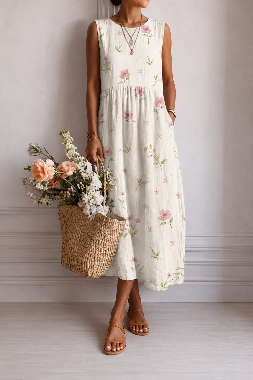 ELENA | VESTIDO MIDI DE DIARIO