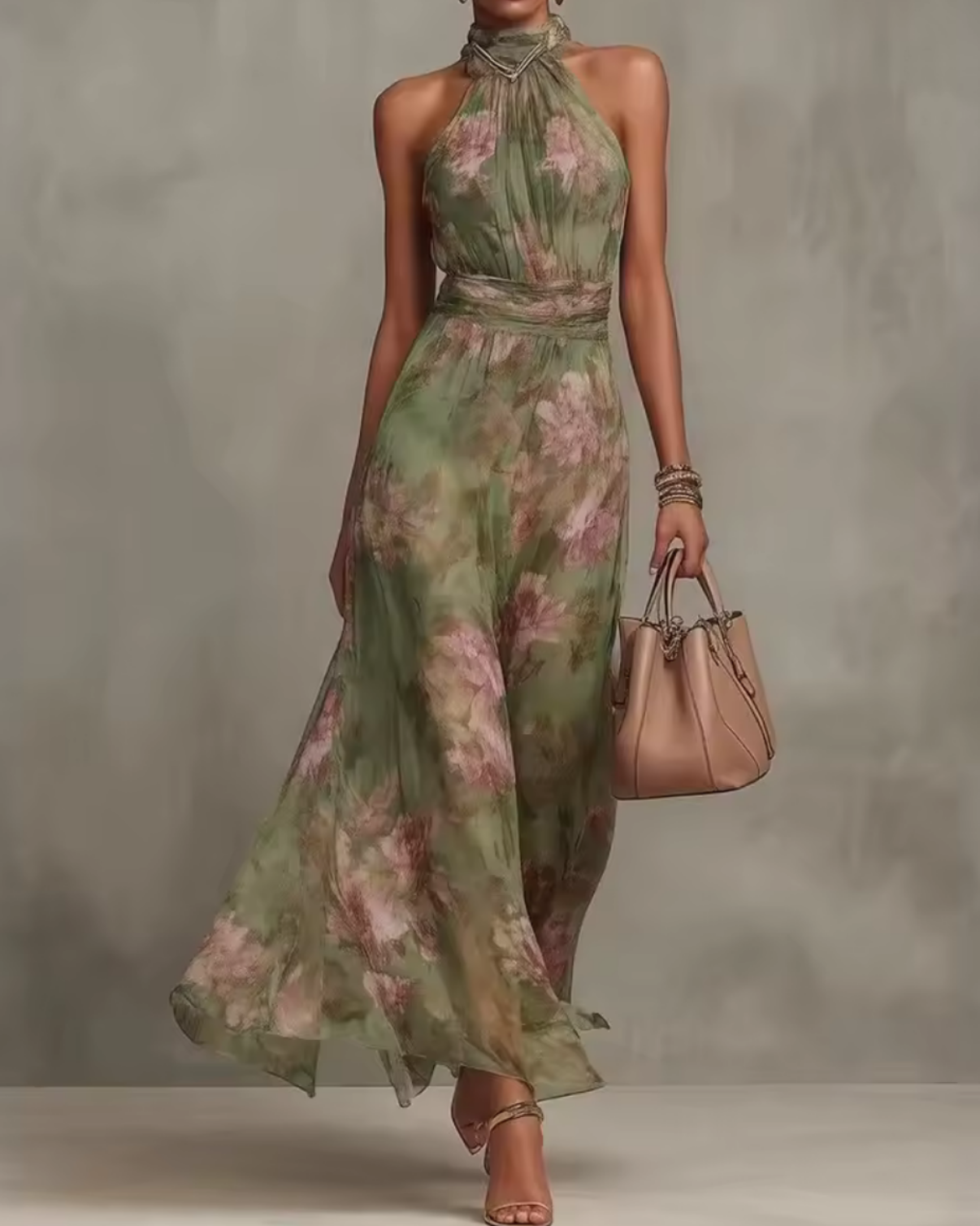 Flora | Vestido Halter con Estampado Floral