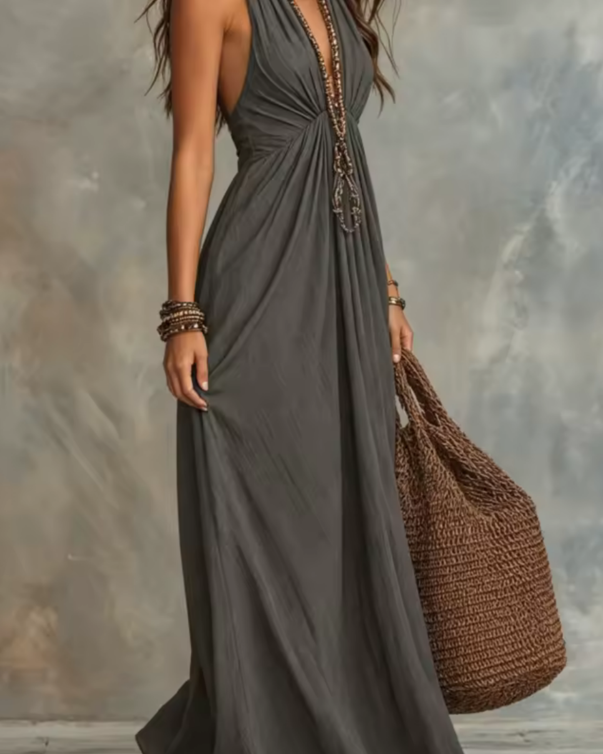 Aura | Vestido Halter de Caida Fluida