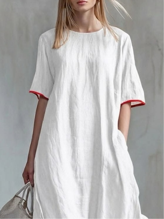 Inma | Vestido casual con parches rayados