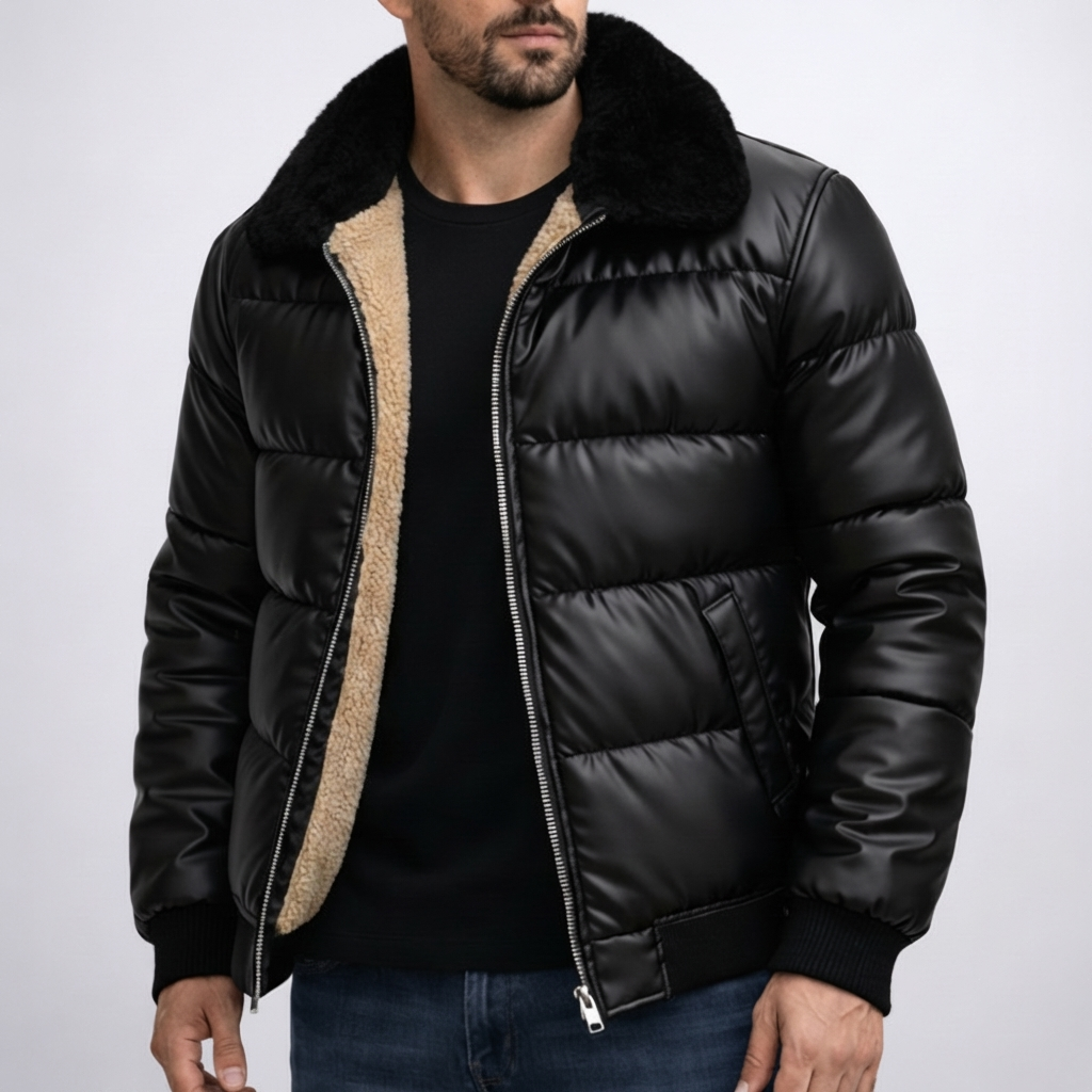 Carius | Abrigo negro acolchado