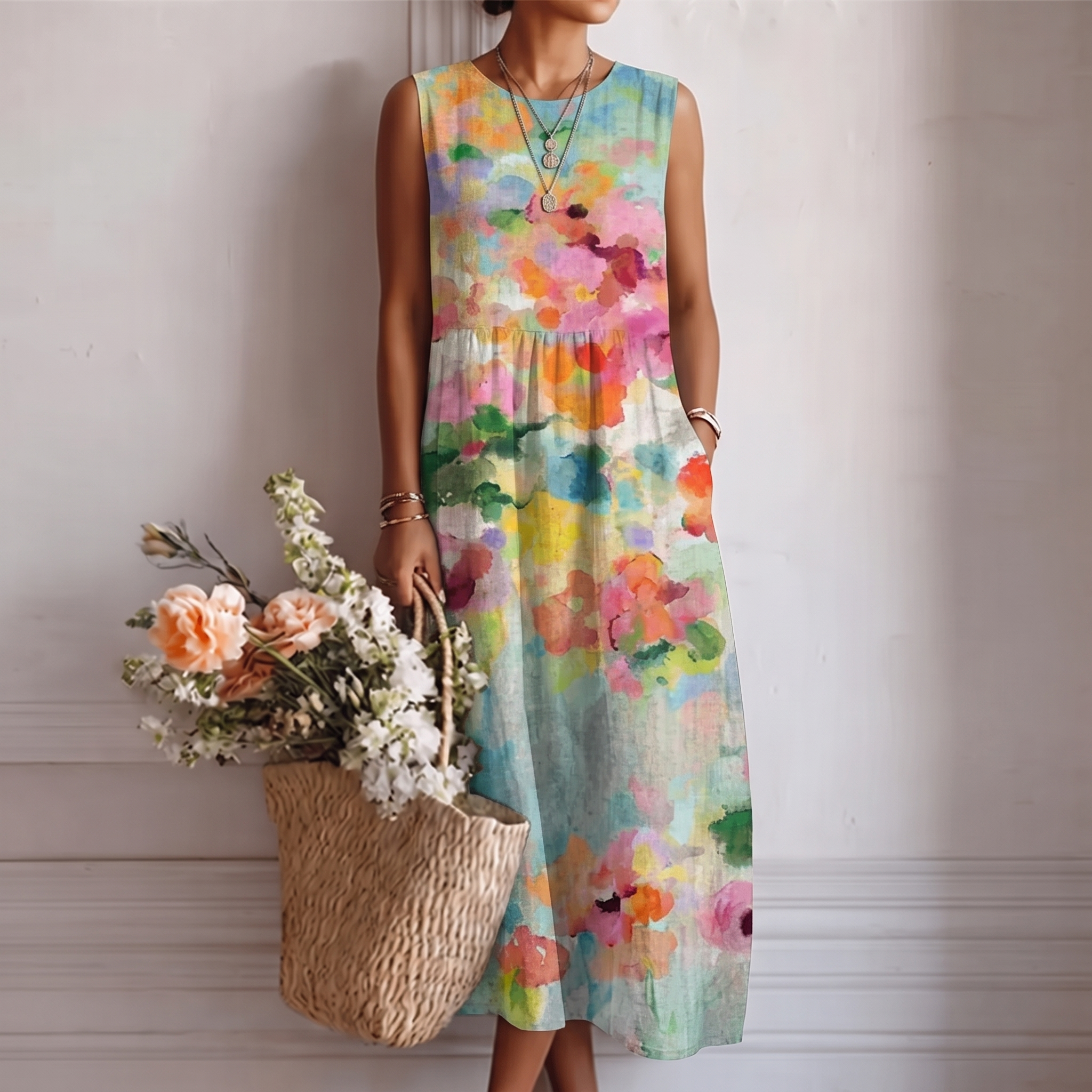 CHIARA | VESTIDO MIDI MULTICOLOR