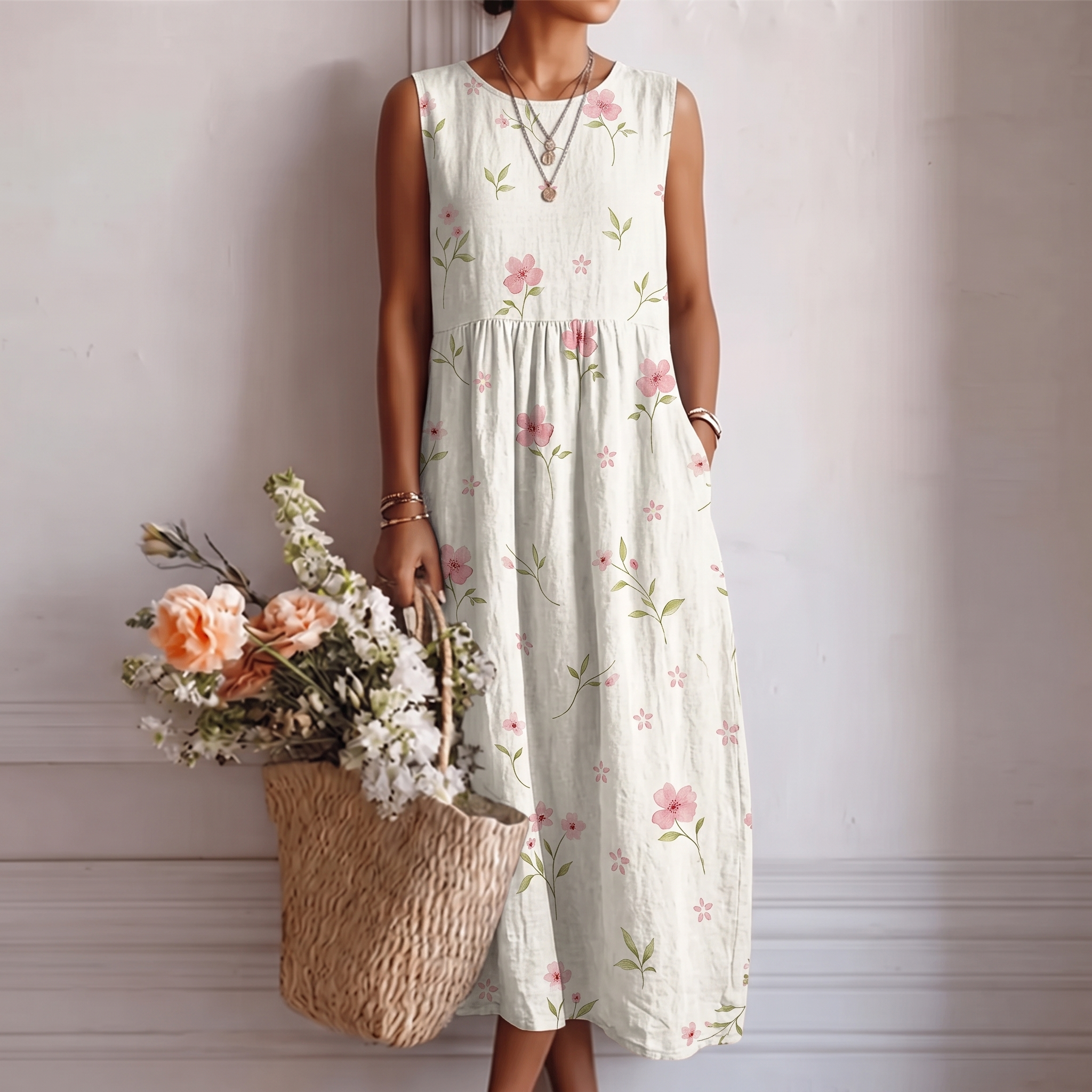 ELENA | VESTIDO MIDI DE DIARIO
