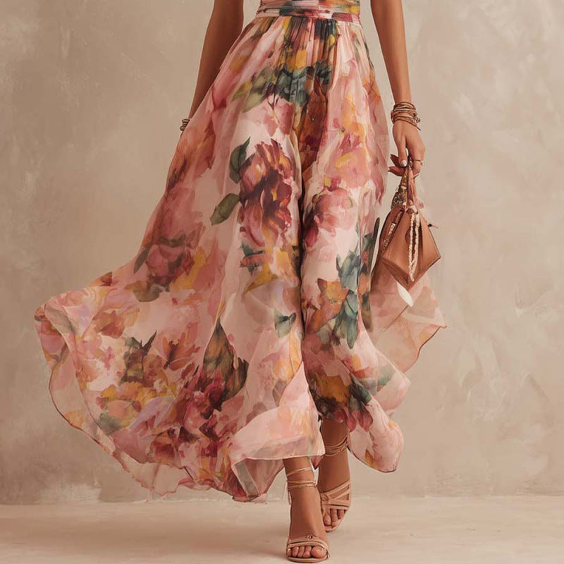 Amapola | Vestido Elegante con Estampado sin Mangas