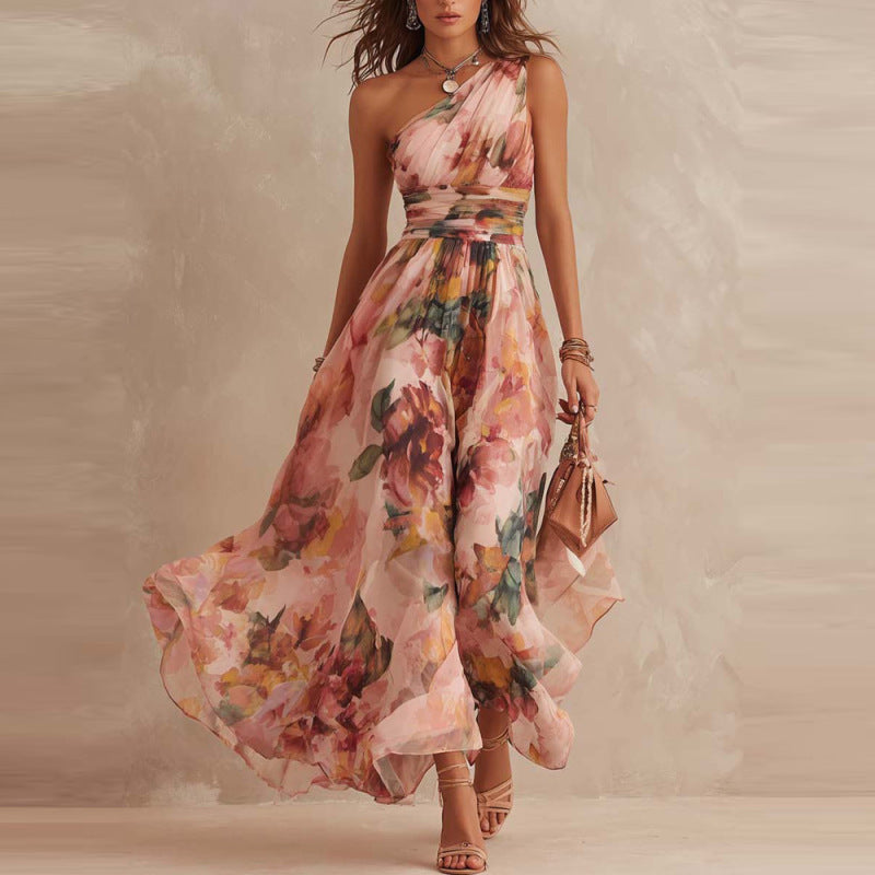 Amapola | Vestido Elegante con Estampado sin Mangas