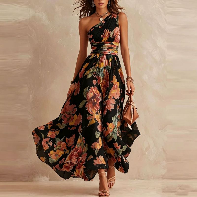 Noelia | Vestido Elegante con Estampado sin Mangas