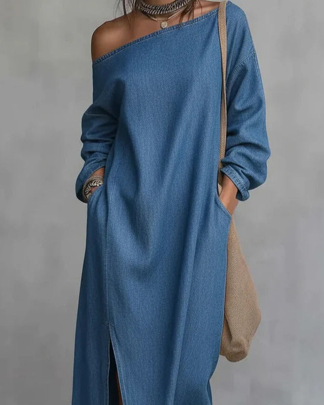 Ángela | Vestido Asimétrico De Lino
