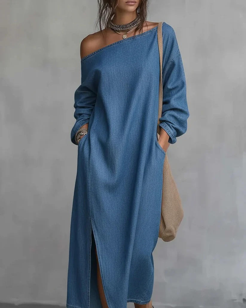Ángela | Vestido Asimétrico De Lino