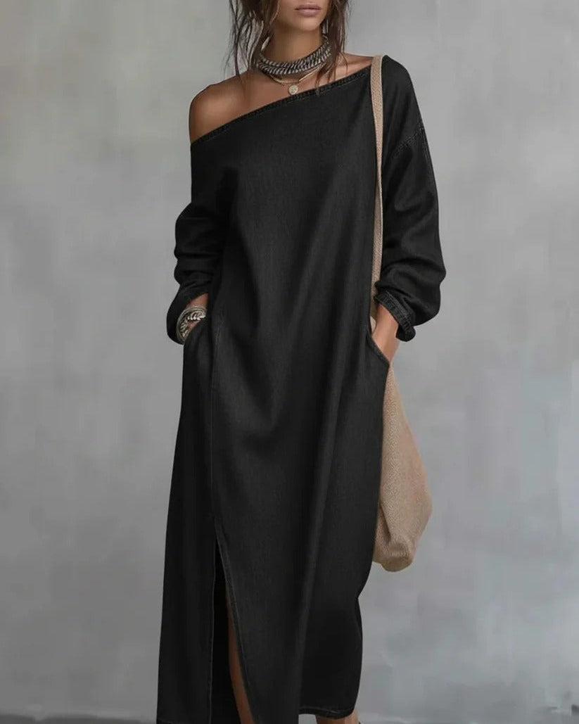Ángela | Vestido Asimétrico De Lino