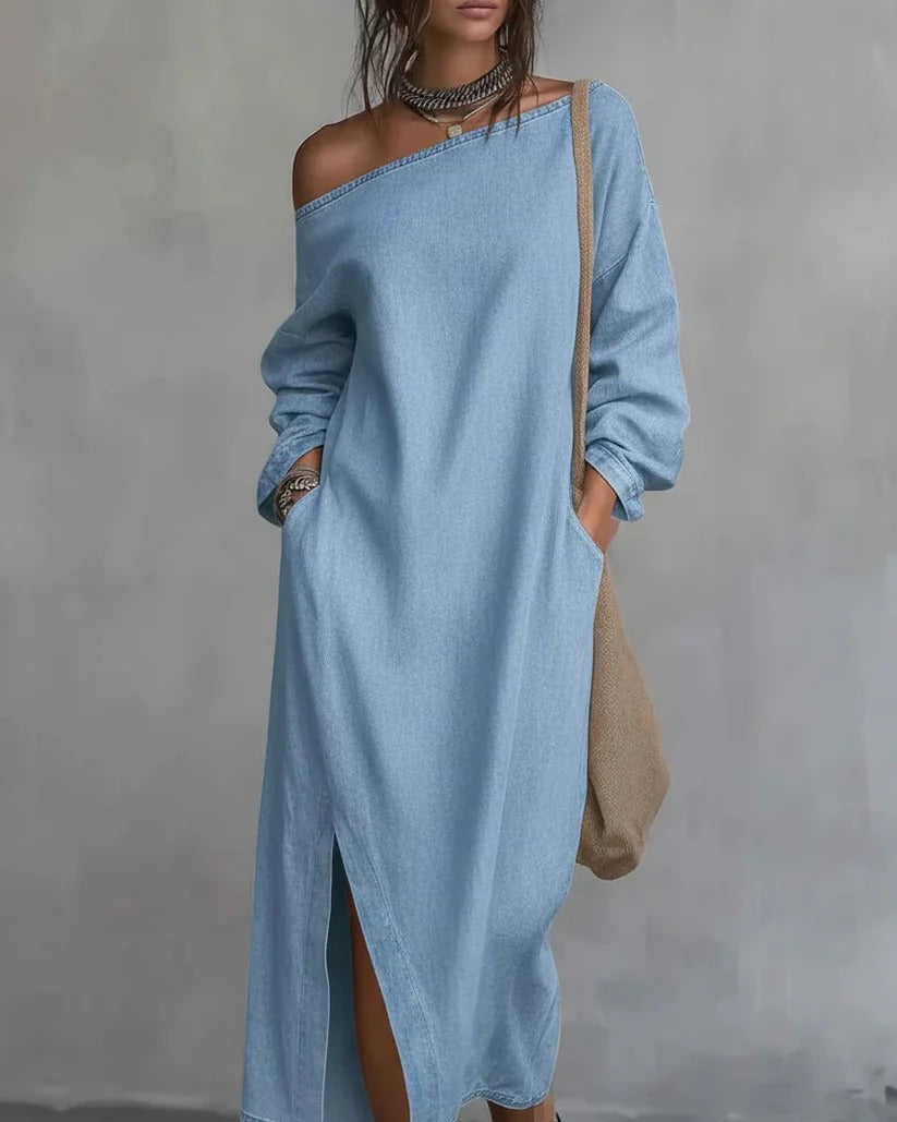 Ángela | Vestido Asimétrico De Lino