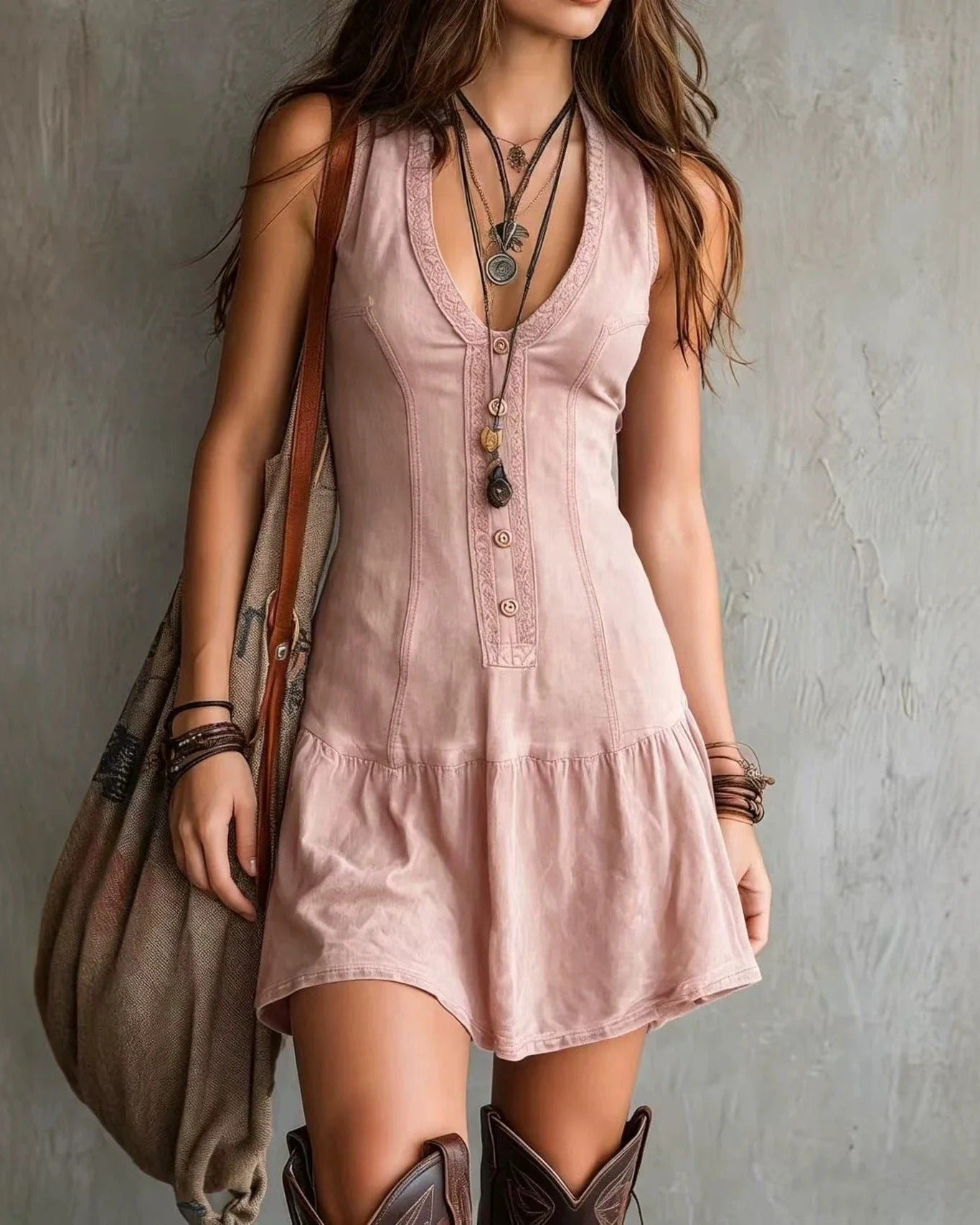 Rocío | Minivestido Bohemio sin mangas