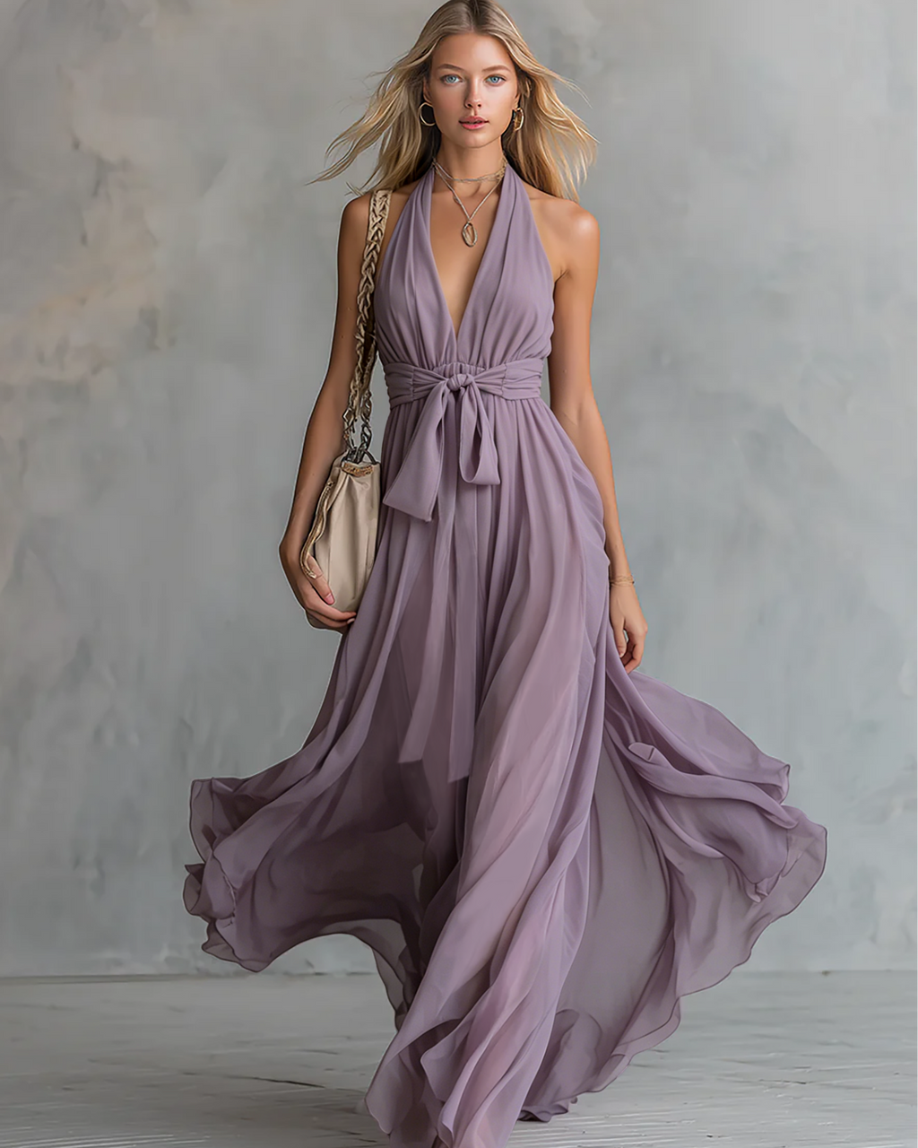 Luna | Vestido Halter de Caída Fluida