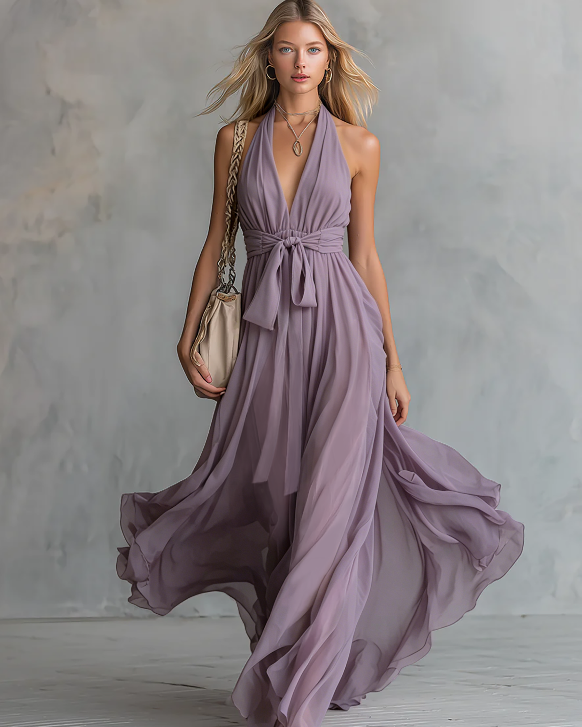 Luna | Vestido Halter de Caída Fluida