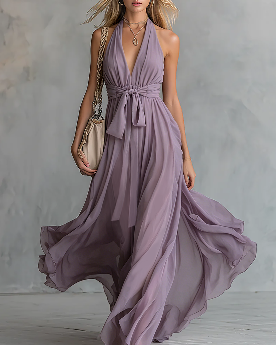 Luna | Vestido Halter de Caída Fluida