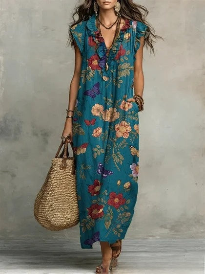 Vestido Largo Boho Estampado Paisley