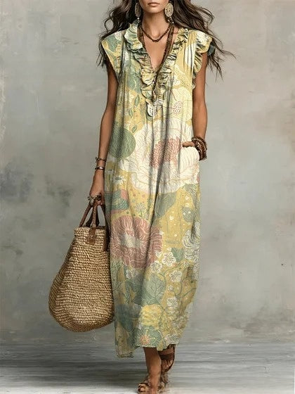 Vestido Largo Boho Estampado Paisley