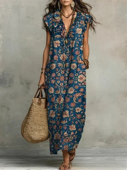 Vestido Largo Boho Estampado Paisley