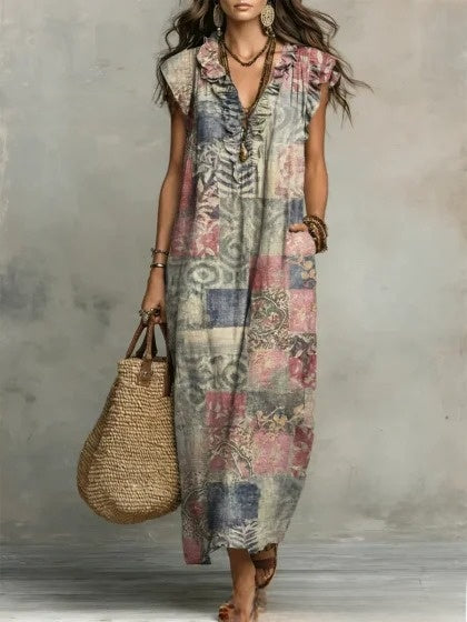 Vestido Largo Boho Estampado Paisley