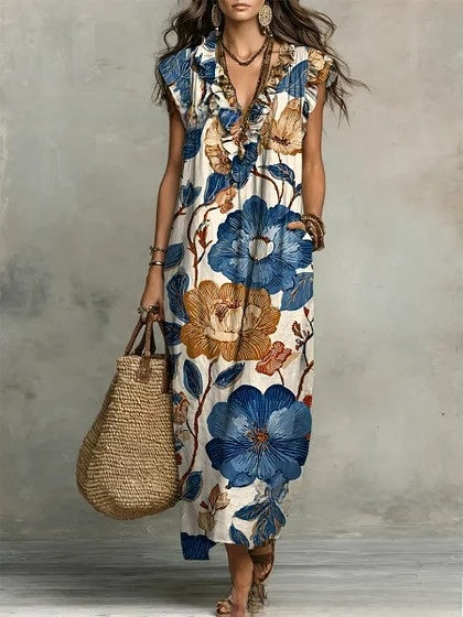 Vestido Largo Boho Estampado Paisley