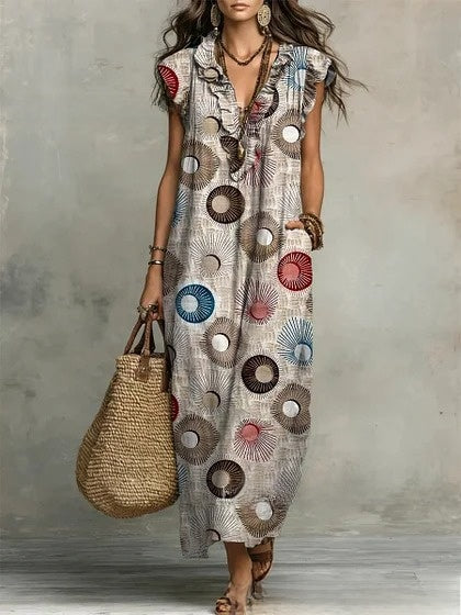 Vestido Largo Boho Estampado Paisley