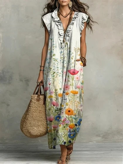 Vestido Largo Boho Estampado Paisley