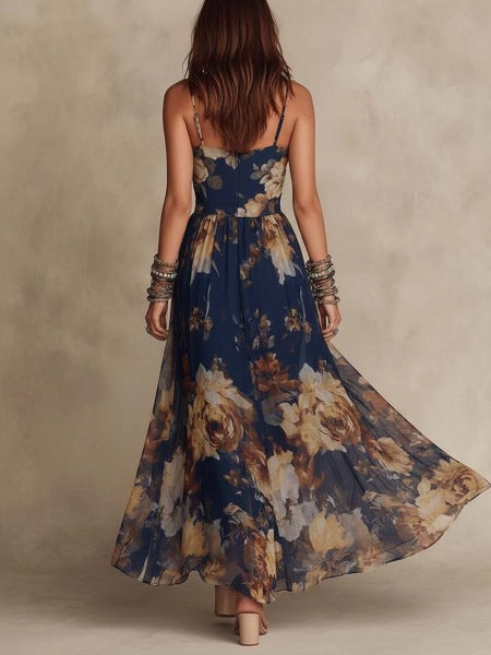 Zafiro | Vestido Midi de Gasa Floral
