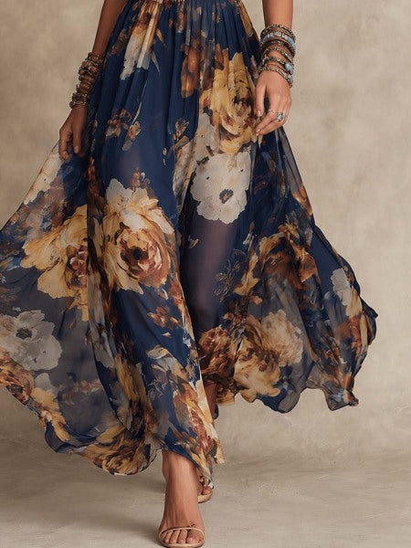 Zafiro | Vestido Midi de Gasa Floral
